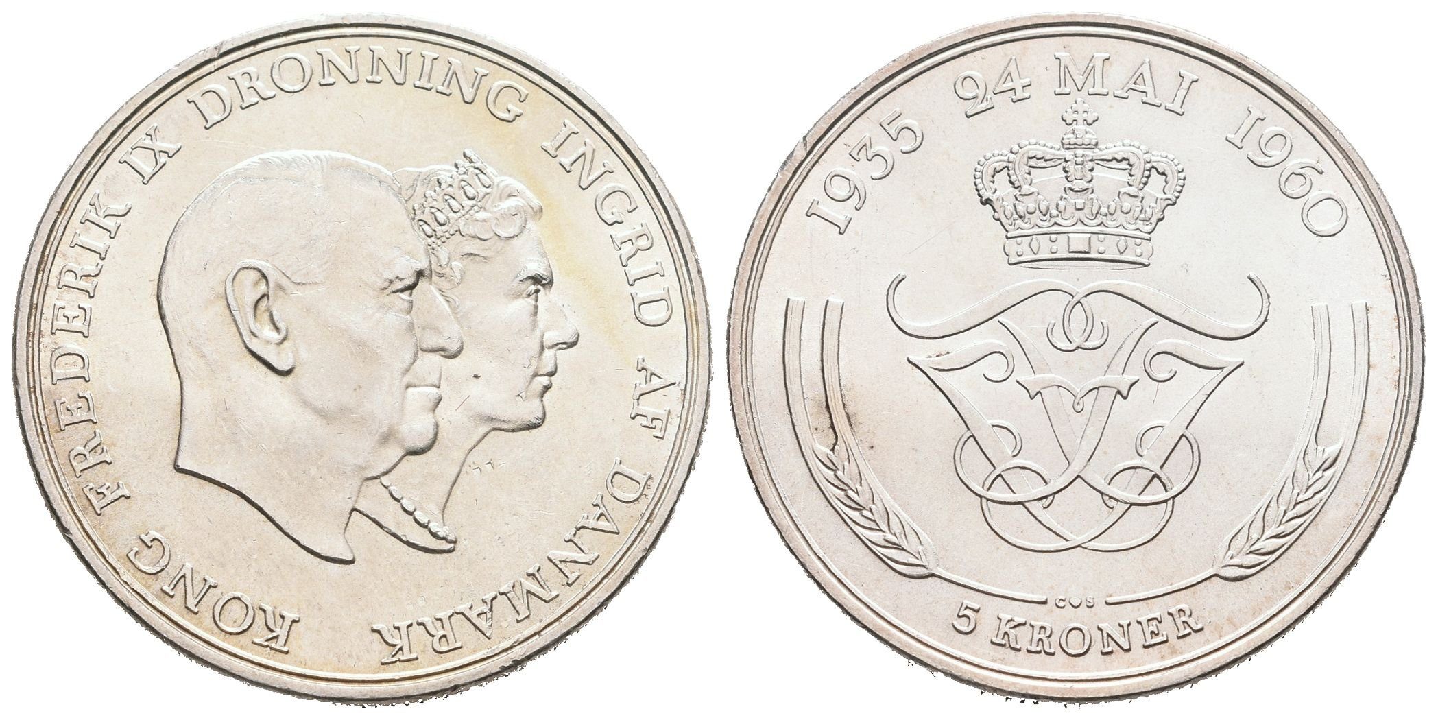 Dánsko, 5 Kroner 1960 - Pamětní