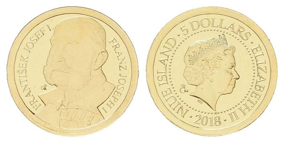 Zlatá mince František Josef I. - dobová pohlednice