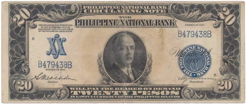Filipíny, 20 Pesos 1921, P.55