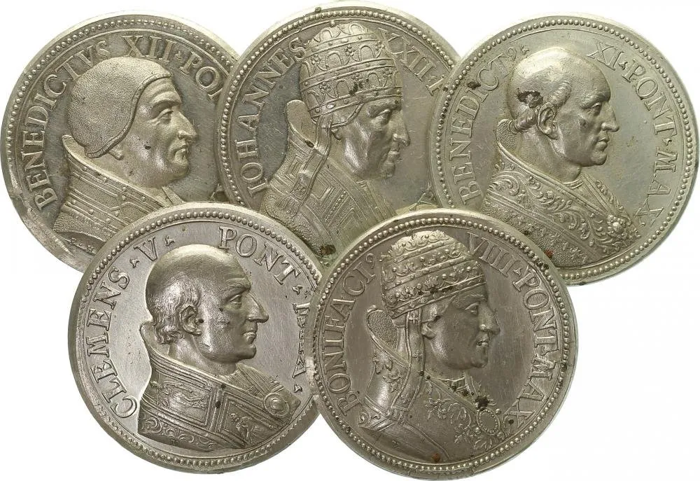 Vatikán - životopisné medaile, cca 18. století — 1