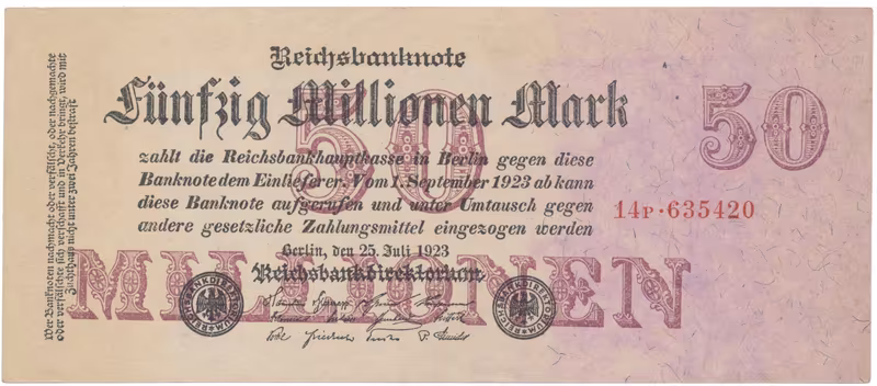 Německo, 50 Millionen Mark 1923, Ro.97b
