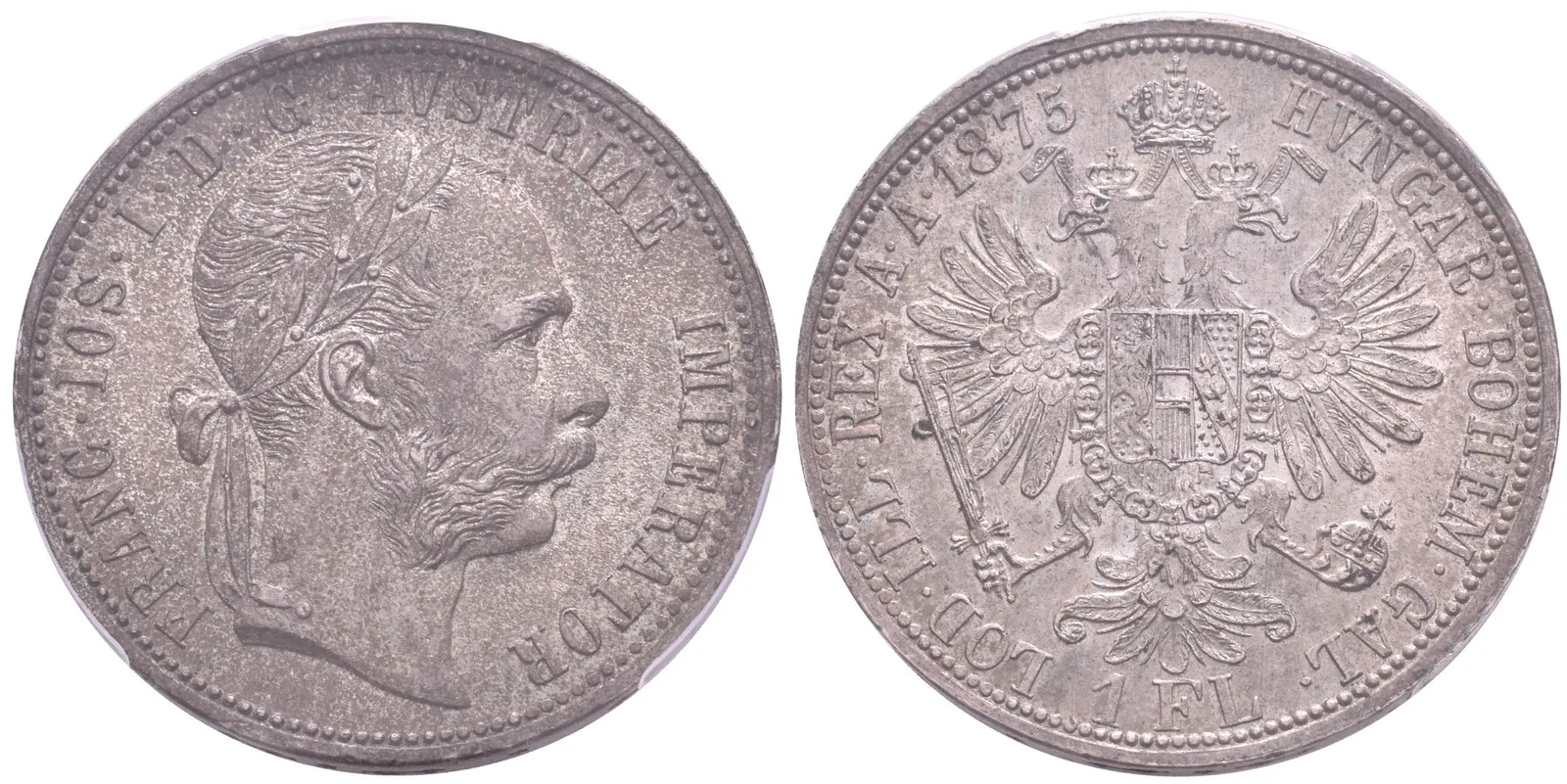 Zlatník 1875, etue NGC, hodnocení MS 64, luxusní zachovalost, patina — 1