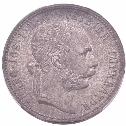 Zlatník 1875, etue NGC, hodnocení MS 64, luxusní zachovalost, patina