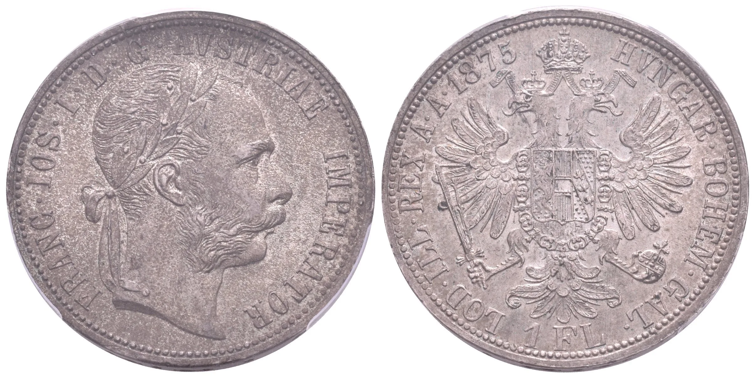 Zlatník 1875, etue NGC, hodnocení MS 64, luxusní zachovalost, patina — 1