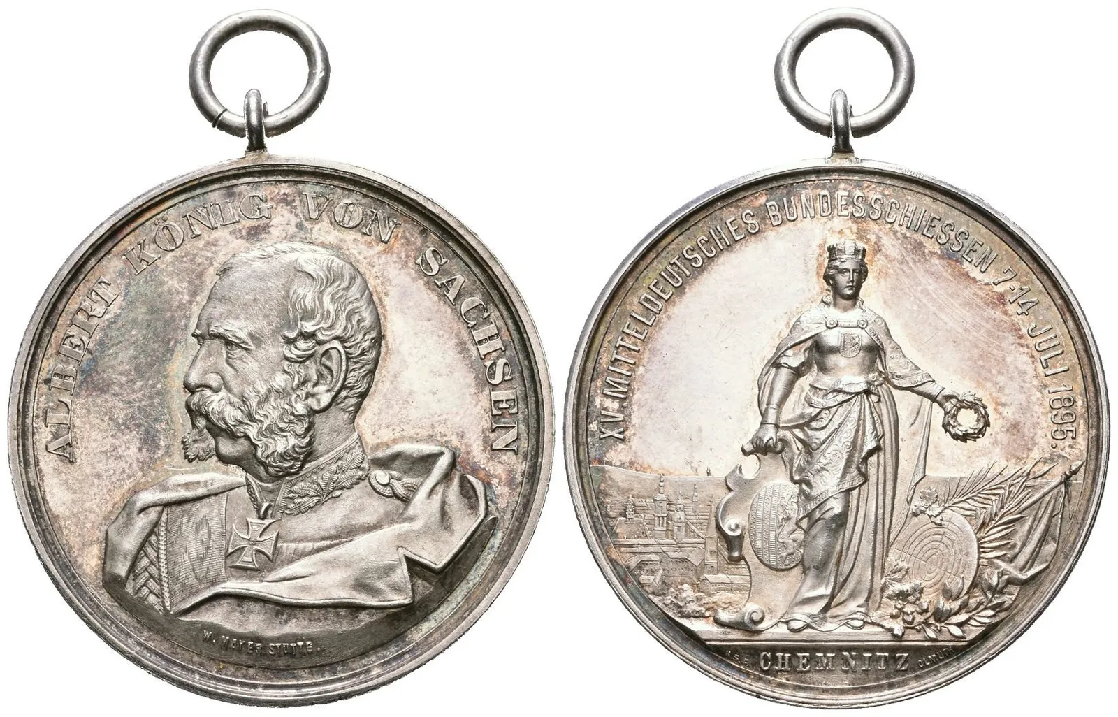 AR Medaile 1898 (Mayer) - XV. Středoněmecké spolkové střelby Chemnitz. — 1