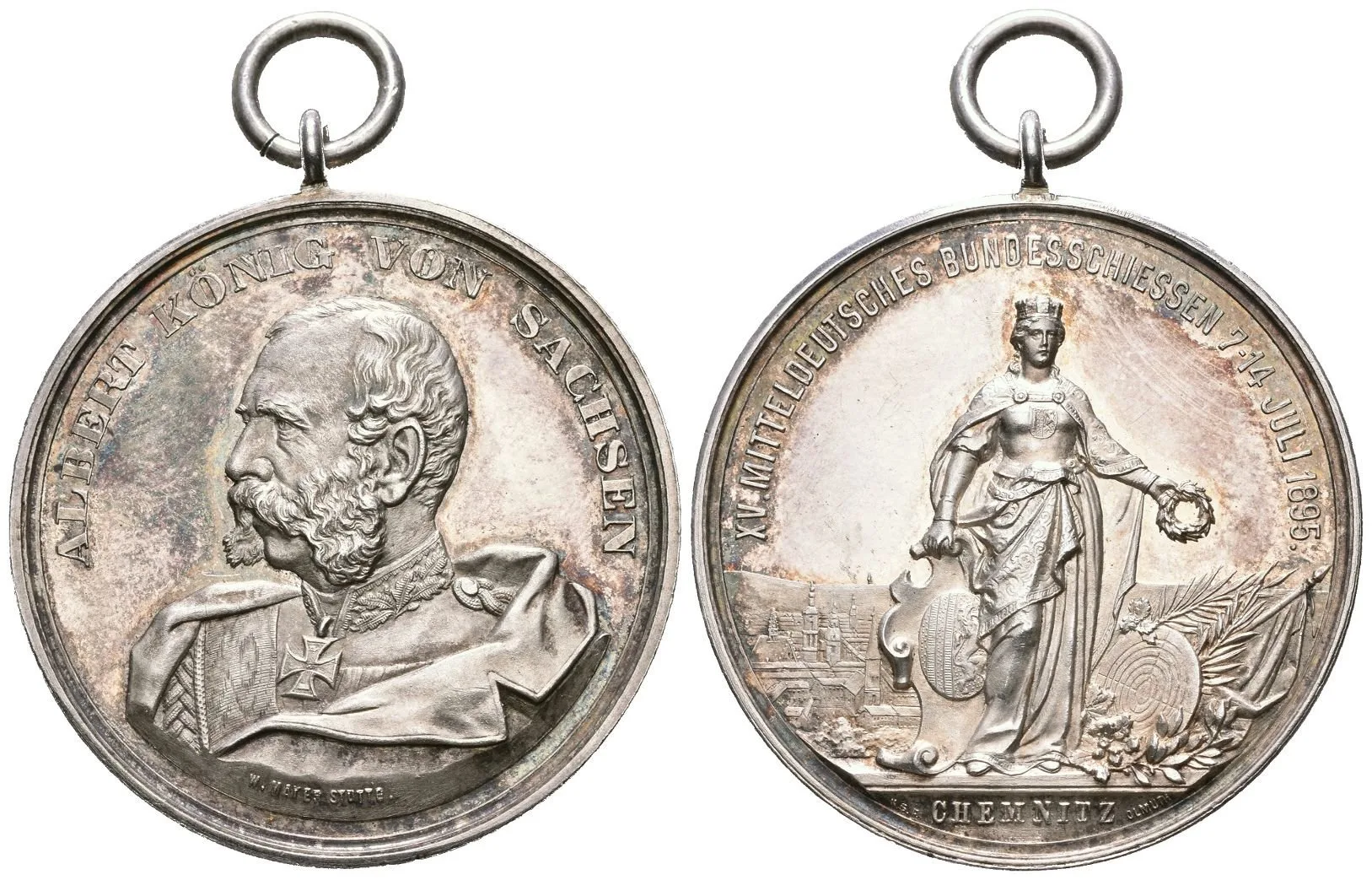 AR Medaile 1898 (Mayer) - XV. Středoněmecké spolkové střelby Chemnitz. — 1