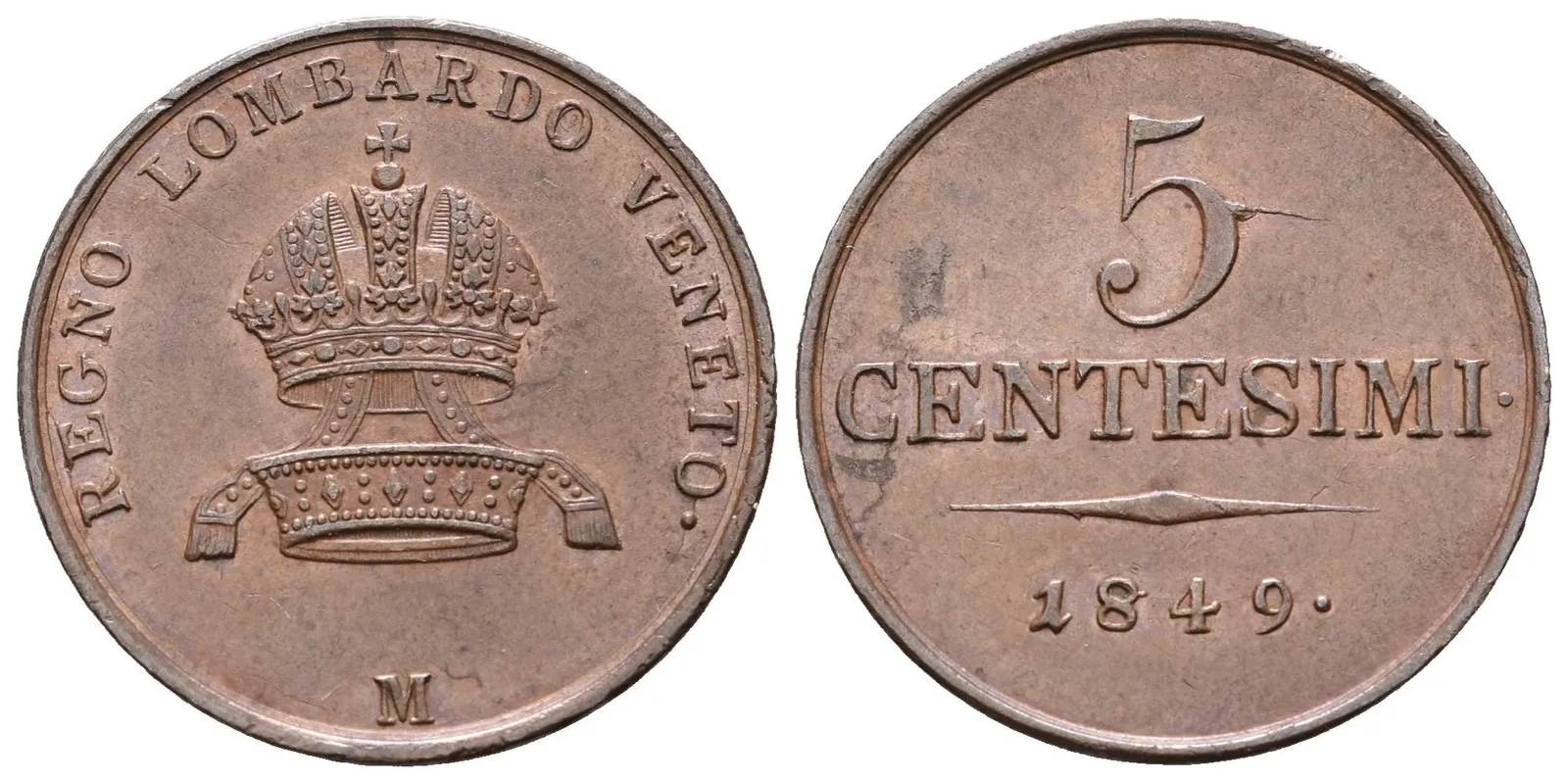 5 Centesimi 1849 M