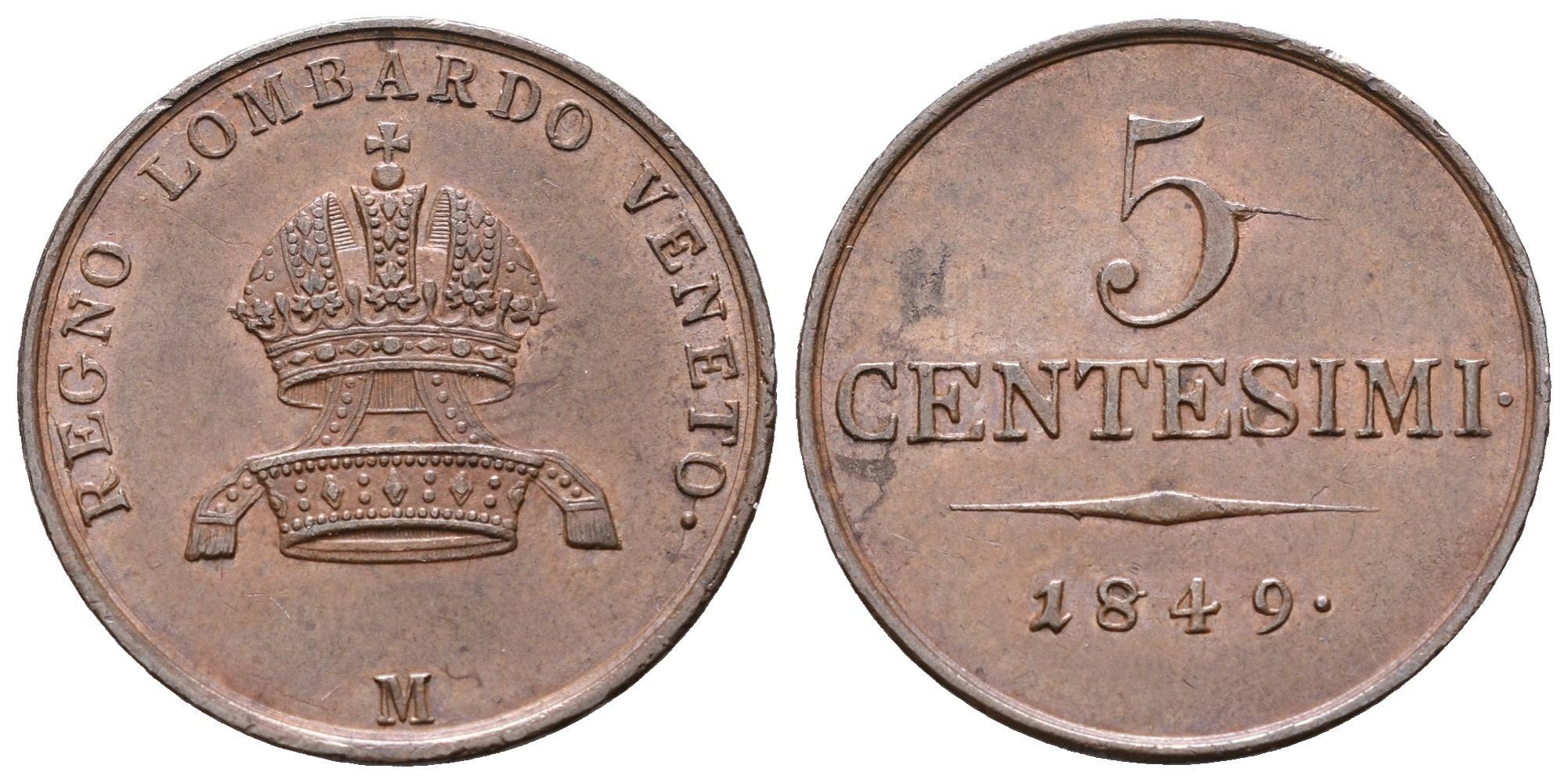 5 Centesimi 1849 M