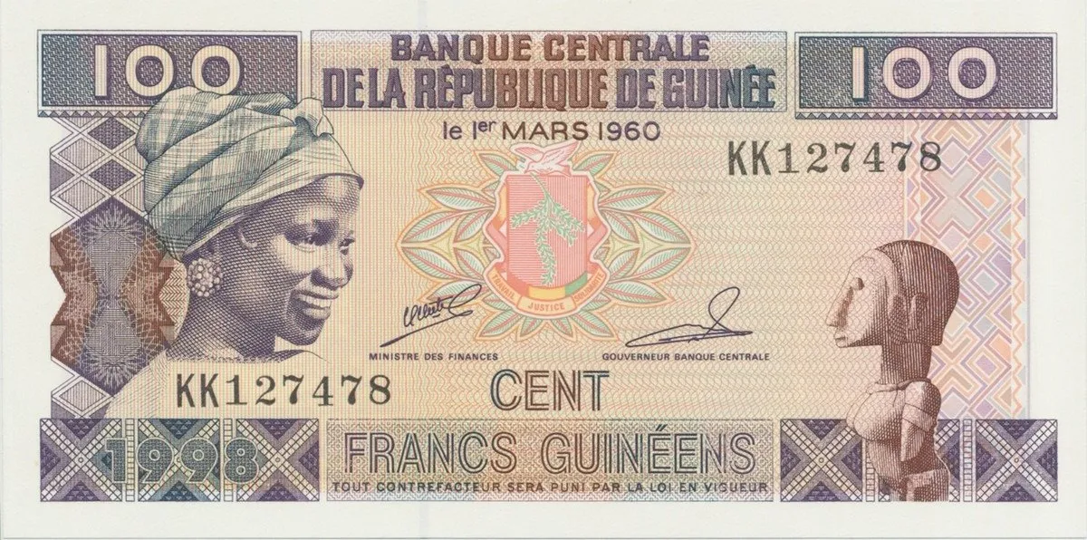 Guinea, 100 Francs 1998, P.35a