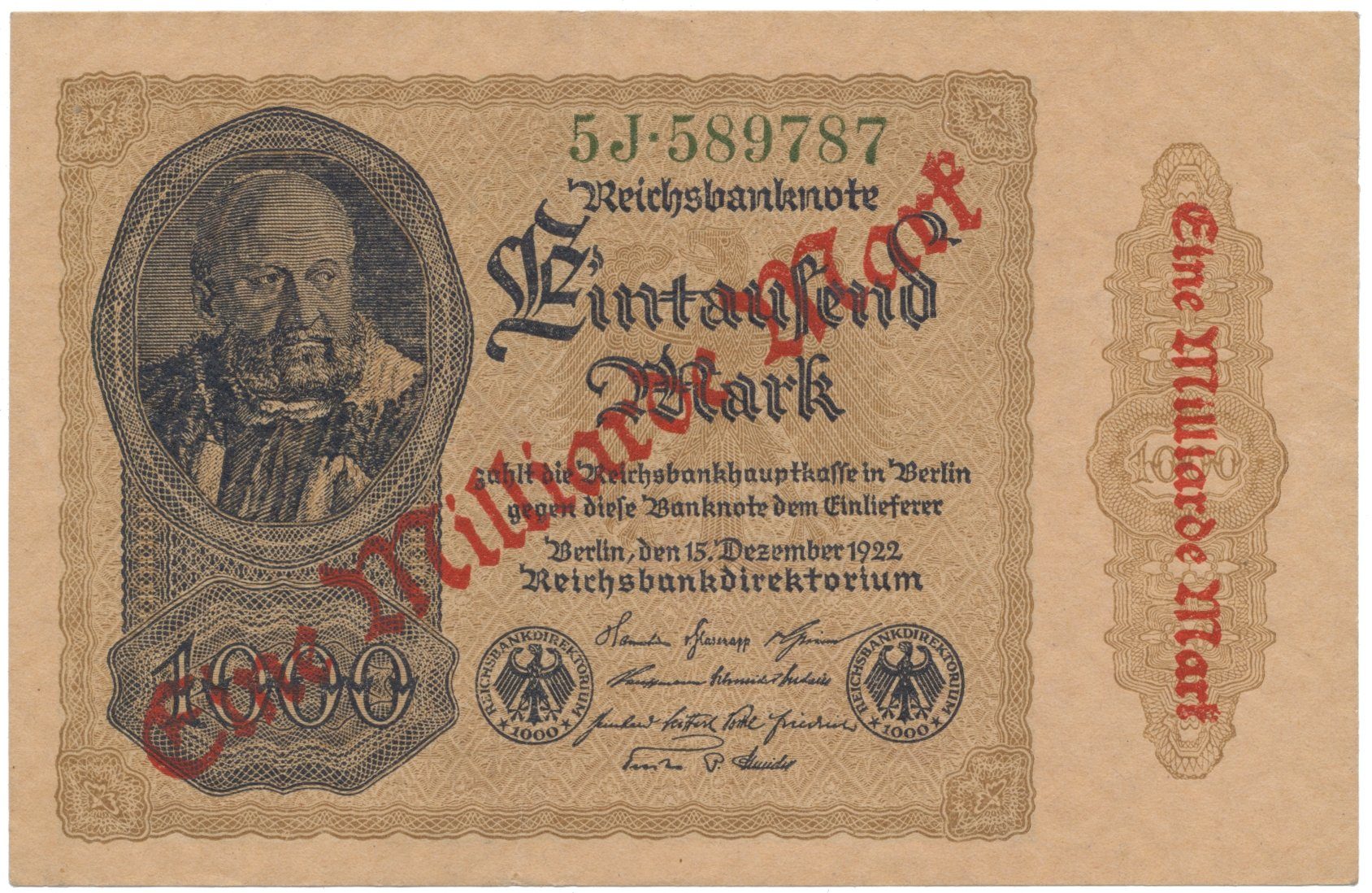 Německo, 1 Milliarde Mark 1923, Ro.110f