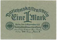 Německo, 1 Mark 1922, Ro.73a