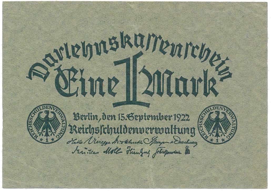 Německo, 1 Mark 1922, Ro.73a