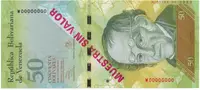 Venezuela, 50 Bolivares 2013, anulát - MUESTRA SIN VALOR, P.92hs