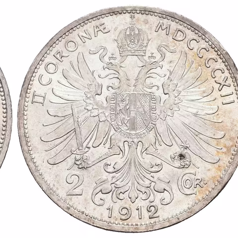 2 Koruna 1912, krásná zachovalost, lesk, patina