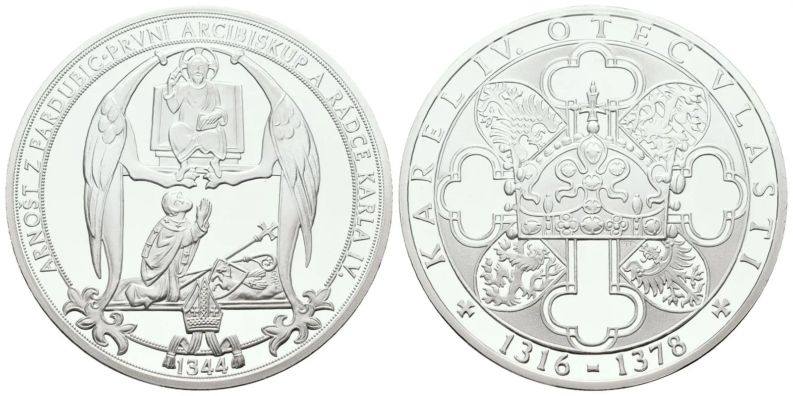 Stříbrná investiční medaile - Arnošt z Pardubic - Ag 24,5 g - 999/1000 + Certifikát