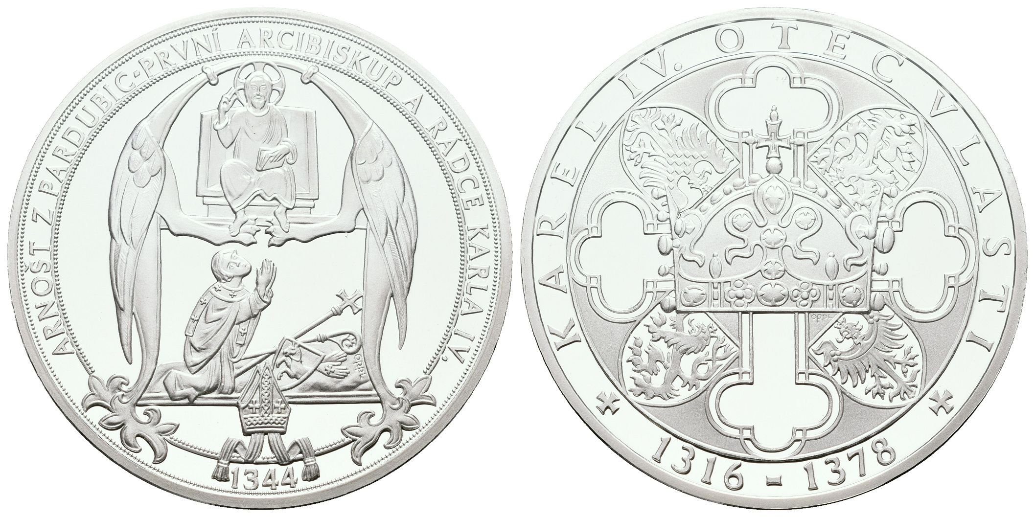 Stříbrná investiční medaile - Arnošt z Pardubic - Ag 24,5 g - 999/1000 + Certifikát
