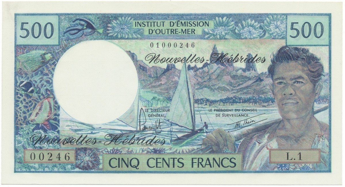Nové Hebridy, 500 Francs (1979), P.19b