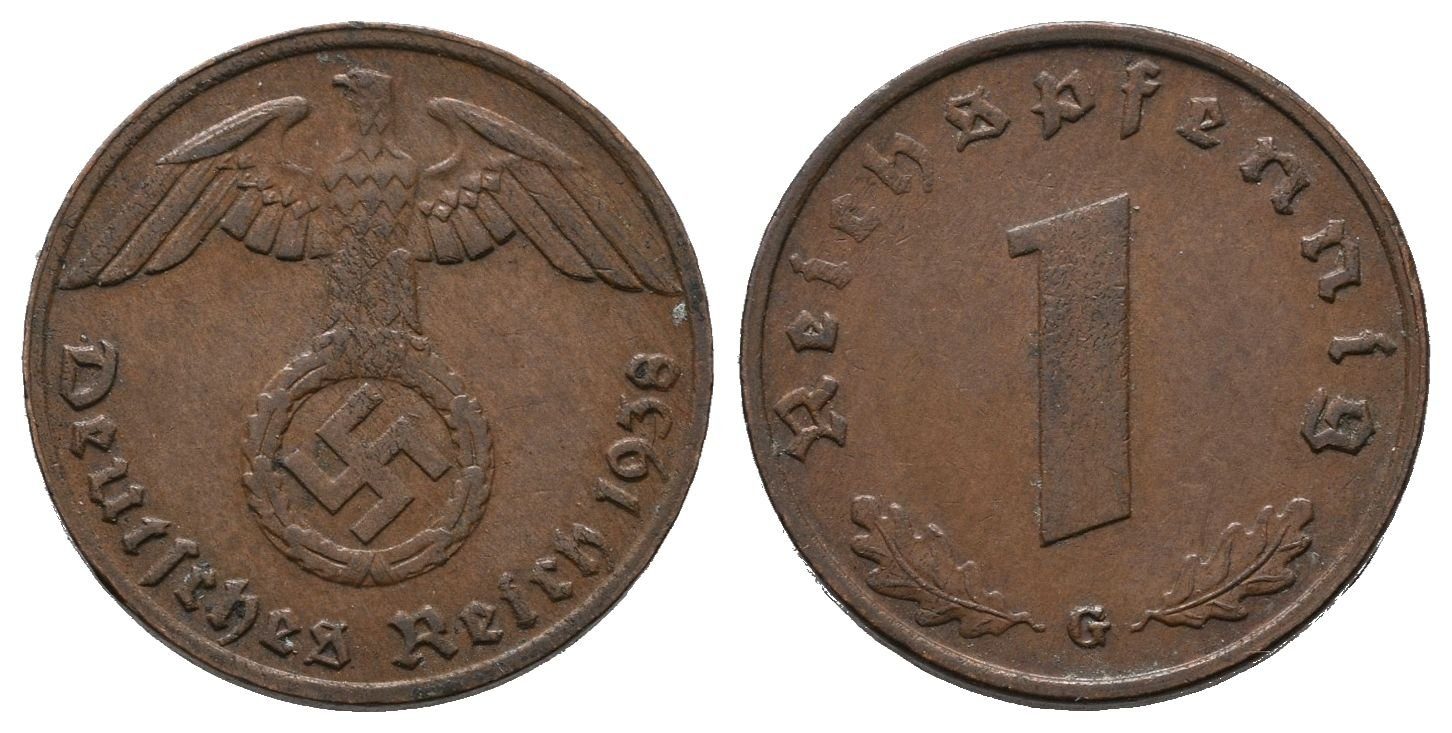 III. říše, 1 Pfennig 1938 G