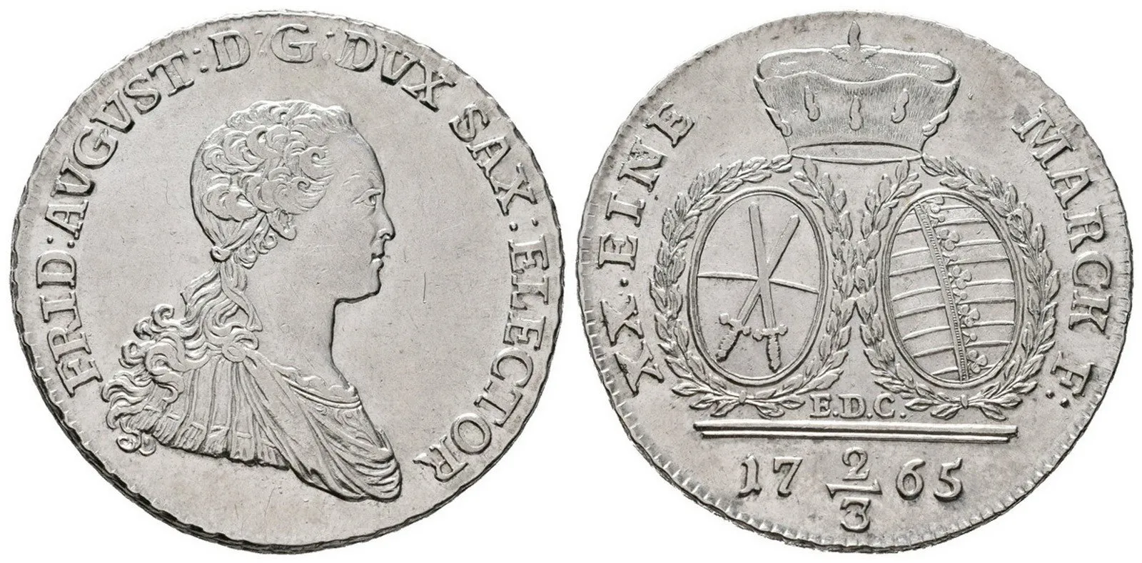 Sasko, 2/3 Tolaru 1765 EDC