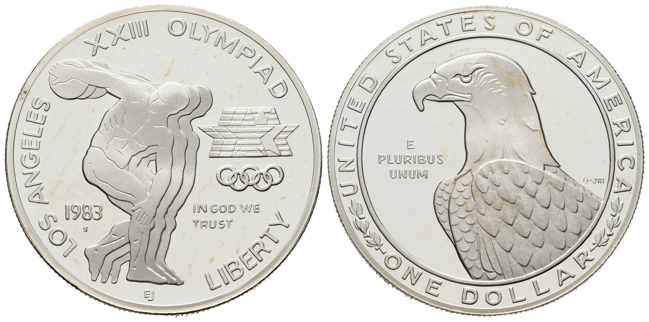 USA, 1 Dollar 1983 - Olympijské hry v Los Angeles, PROOF