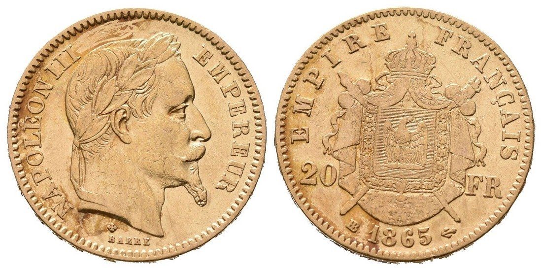 Francie, 20 Frank 1865 BB, Strasbourg