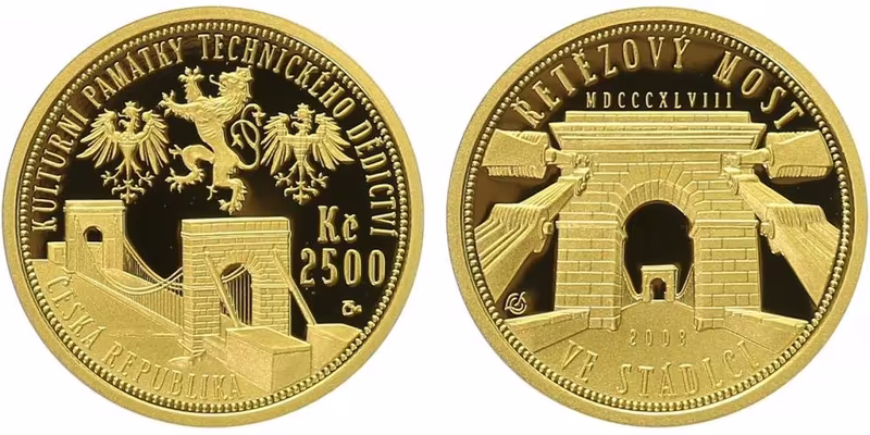 2500 Kč 2008 - Řetězový most ve Stádlci, PROOF
