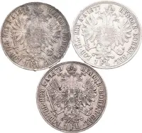 Zlatník 1877, 1878, 1879, patina, rysky_3 ks — 2