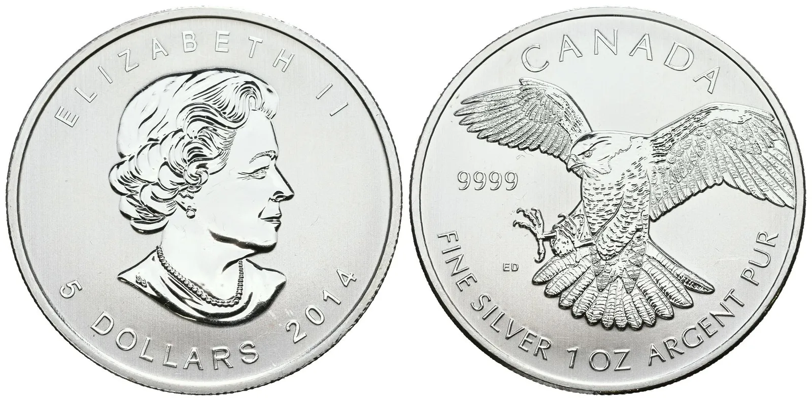 Kanada, 5 Dollars 2014 - Maple Leaf - Sokol