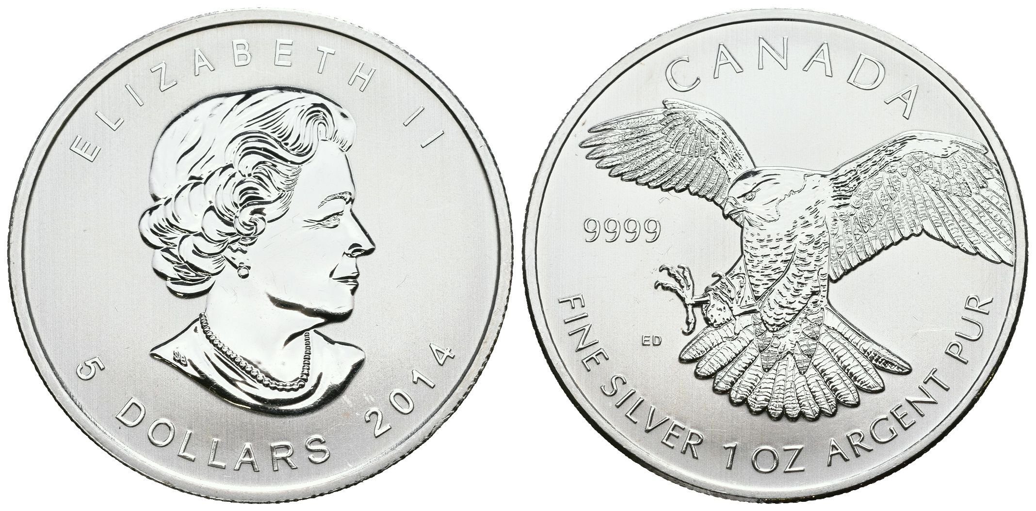 Kanada, 5 Dollars 2014 - Maple Leaf - Sokol
