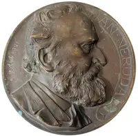 AE Plaketa 1895 - Jan Neruda. K národopisné výstavě Českoslovanské — 1