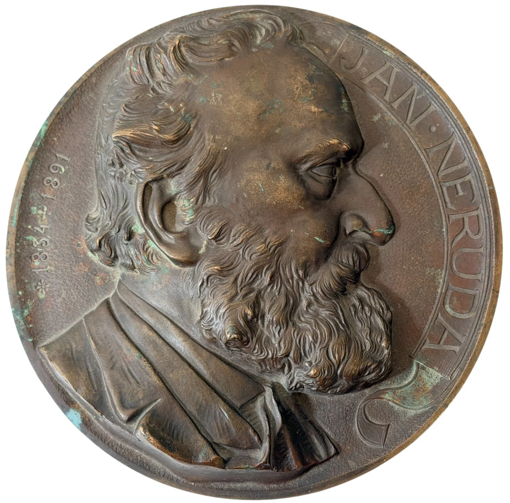 AE Plaketa 1895 - Jan Neruda. K národopisné výstavě Českoslovanské — 1