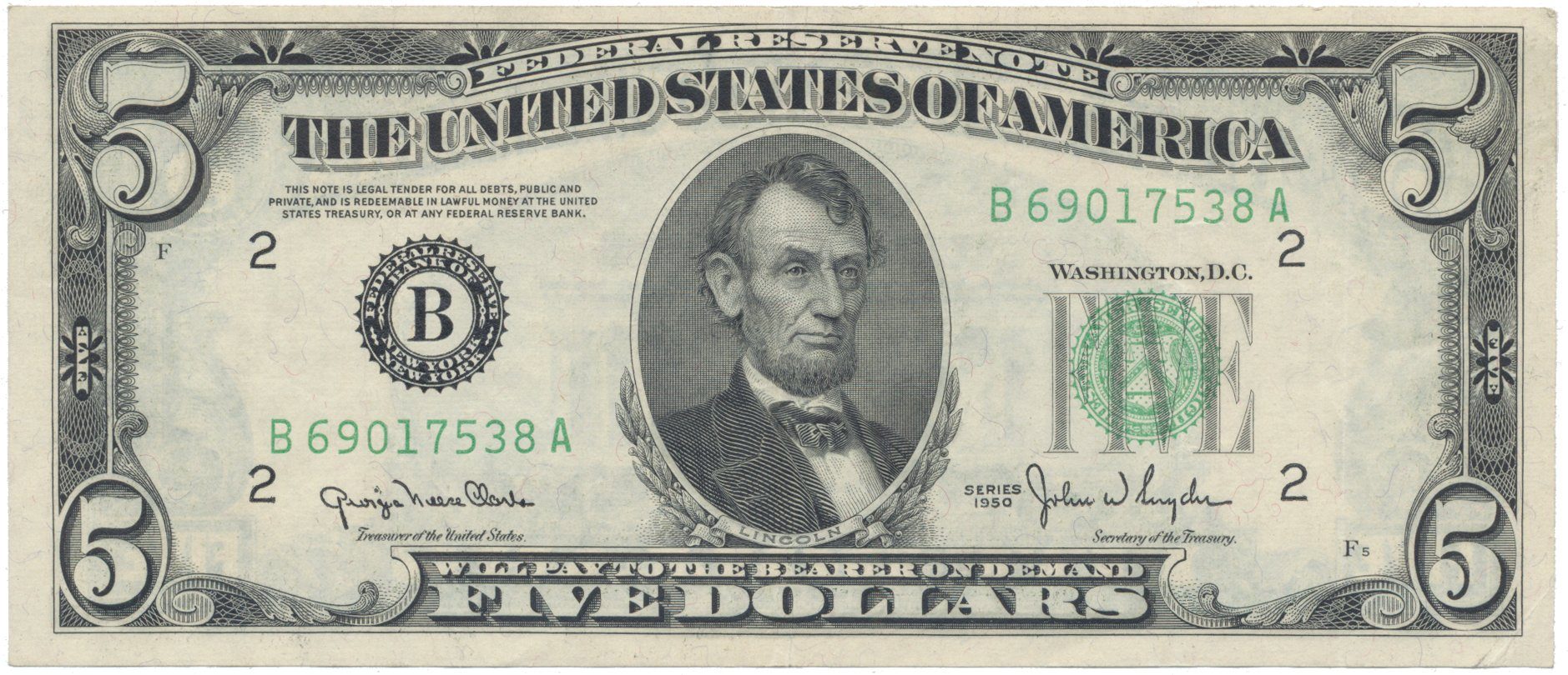 USA, 5 Dollars 1950, Pick.438