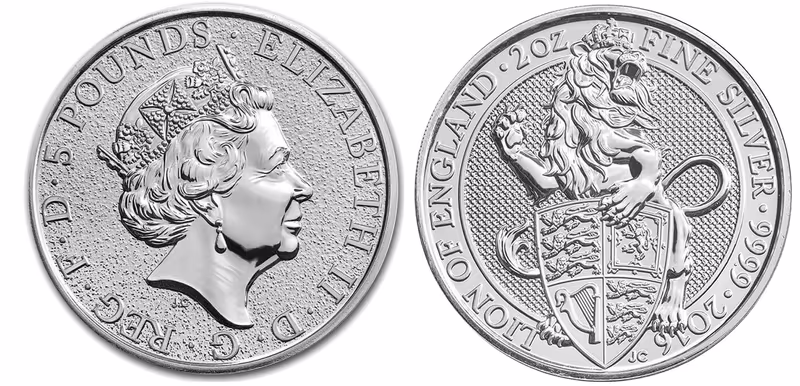 Velká Británie, 5 Pounds 2016 - Lion of England