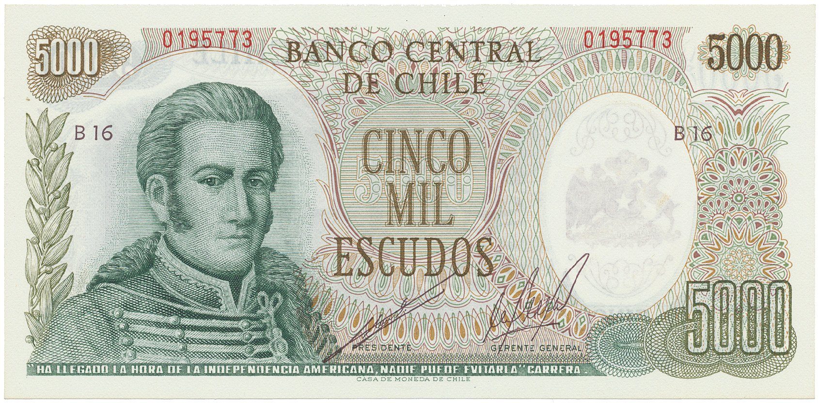 Chile, 10 Pesos (1967~1976), P.147b