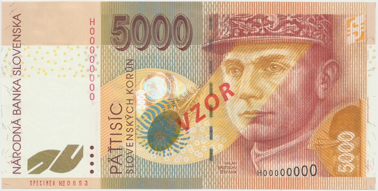 5000 Koruna / 17. 11. 2003, H 00000000, bankovní vzor, Hej.SK41V1