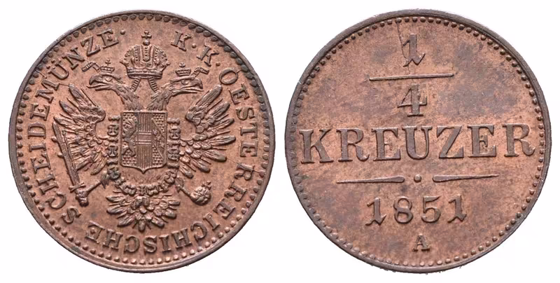 1/4 Krejcar 1851 A