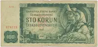 Československo, 100 Koruna 1961, I. vydání, první série X 01, Hej.101dX