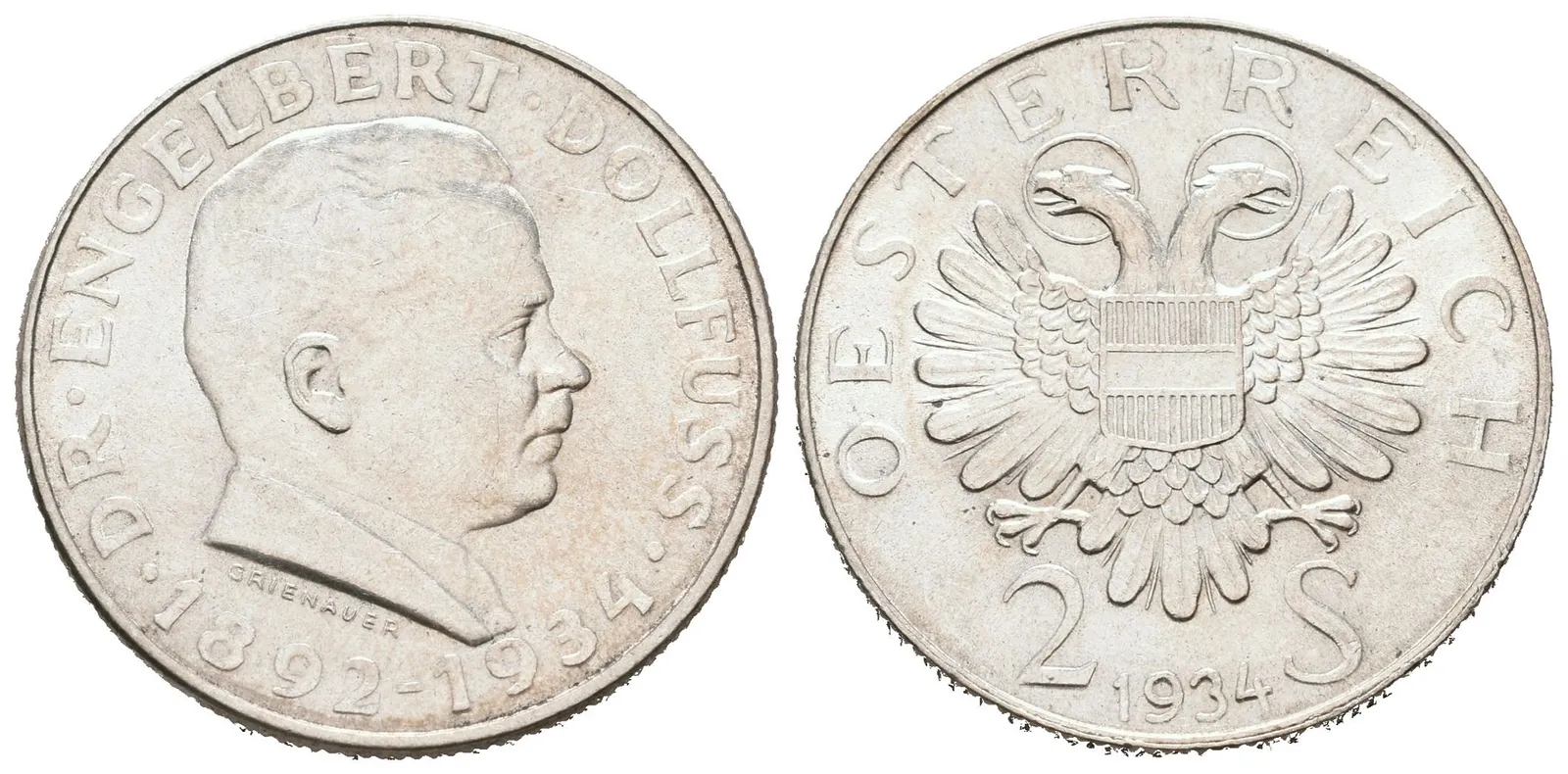 Rakousko, 2 Schilling 1934 - Dollfuss