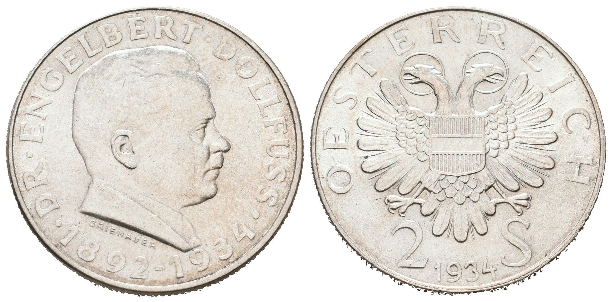 Rakousko, 2 Schilling 1934 - Dollfuss