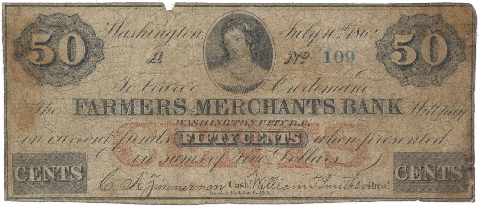 USA - Washington D.C., 50 Dollar 1862
