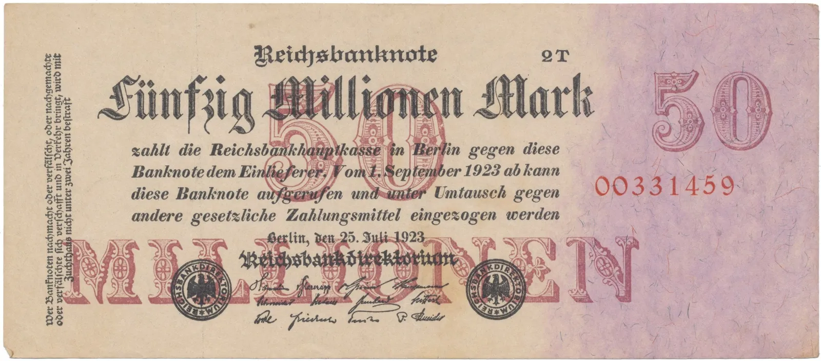 Německo, 50 Millionen Mark 1923, Ro.97c