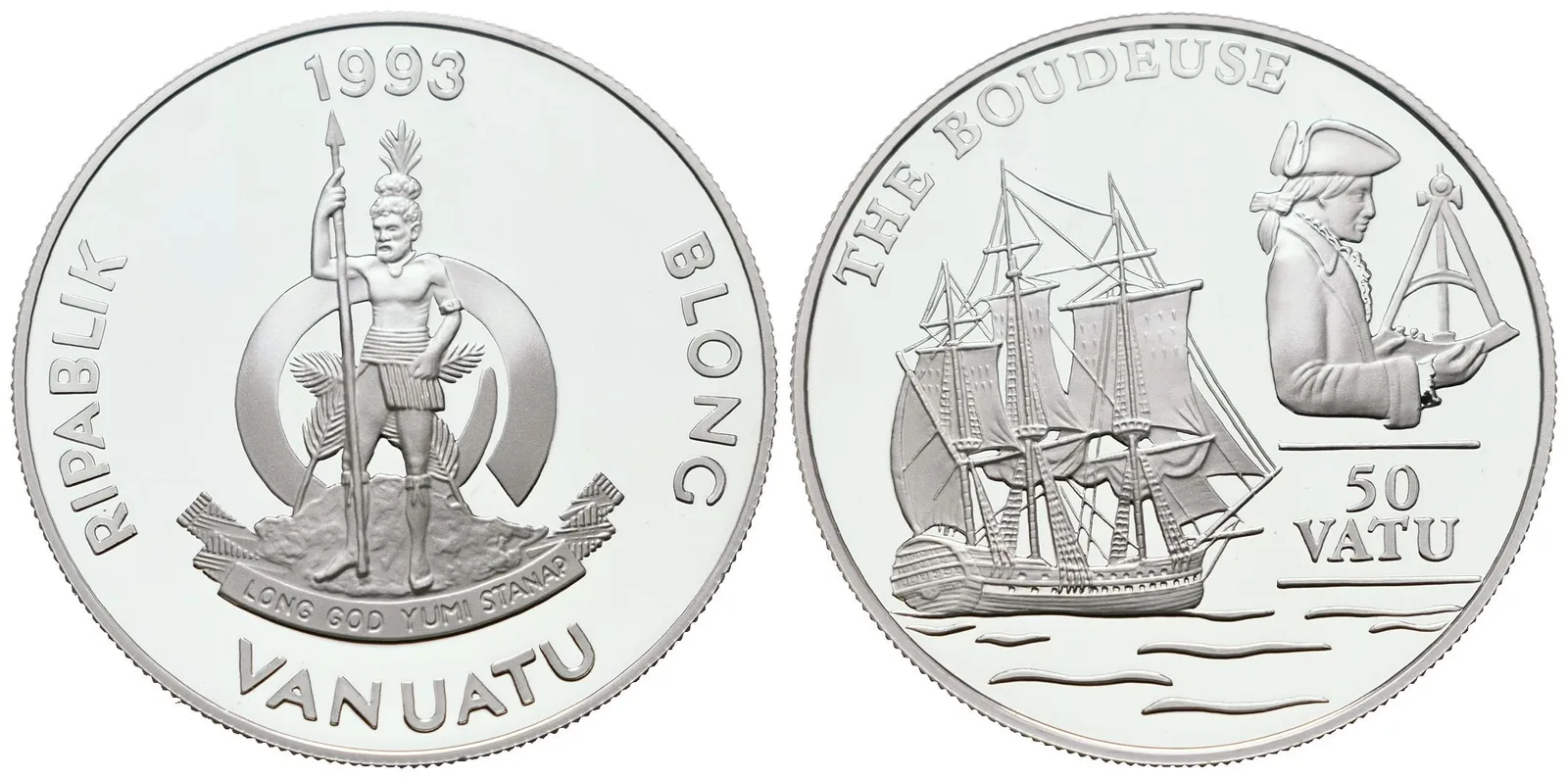 Vanuatu, 50 Vatu 1993 - Fregata Boudeuse
