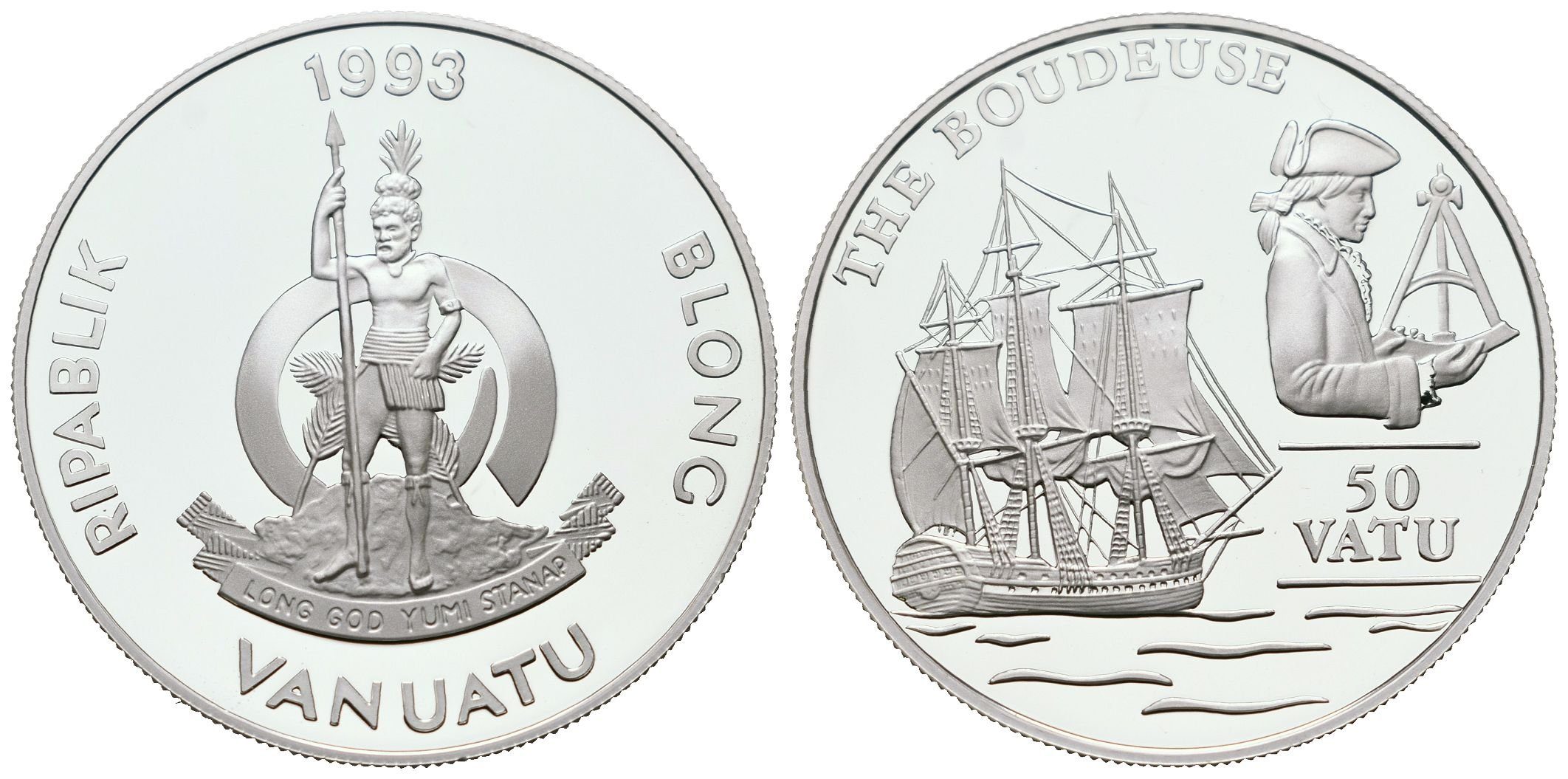 Vanuatu, 50 Vatu 1993 - Fregata Boudeuse