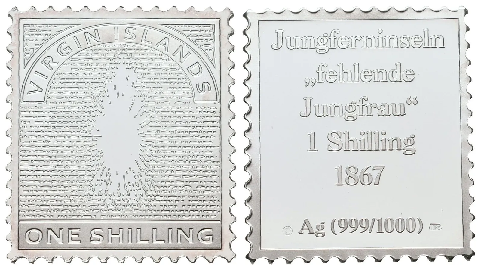 Stříbrná známka - Virgin Islands - 1 Shiling - 1867 - Ag 8g - 999/1000