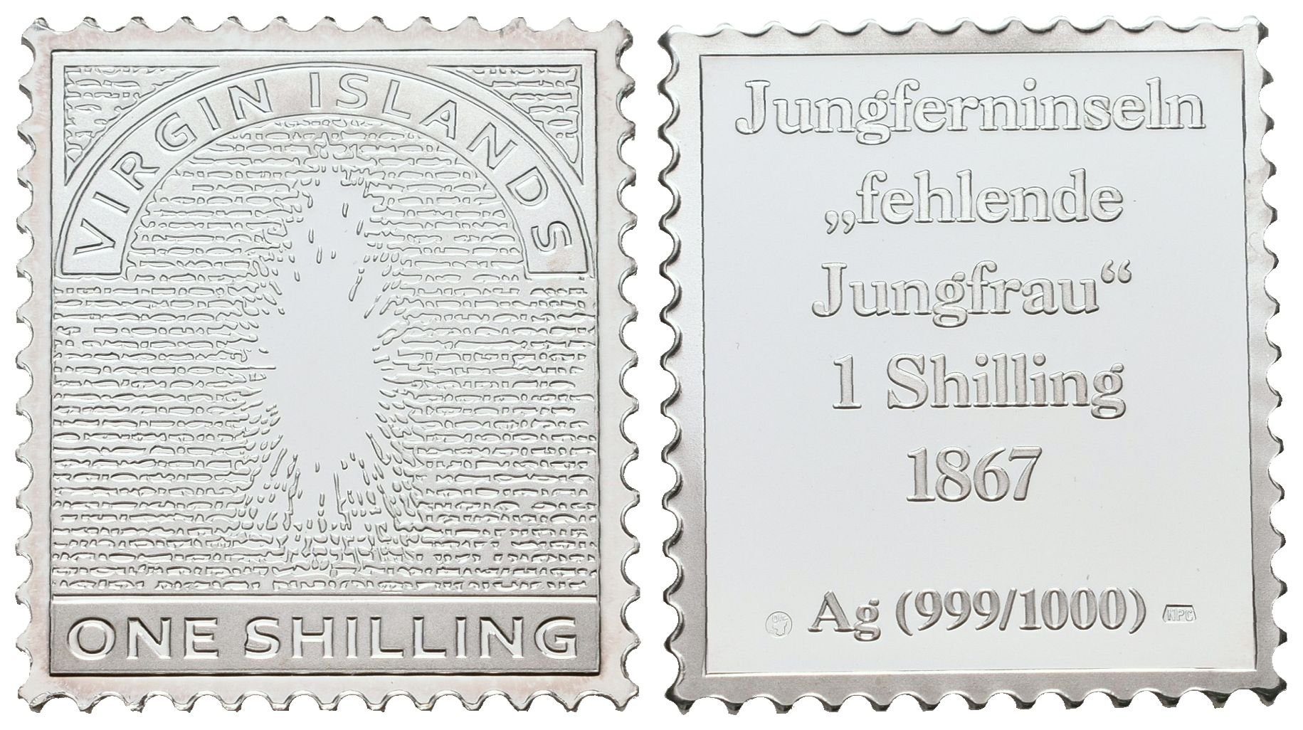 Stříbrná známka - Virgin Islands - 1 Shiling - 1867 - Ag 8g - 999/1000