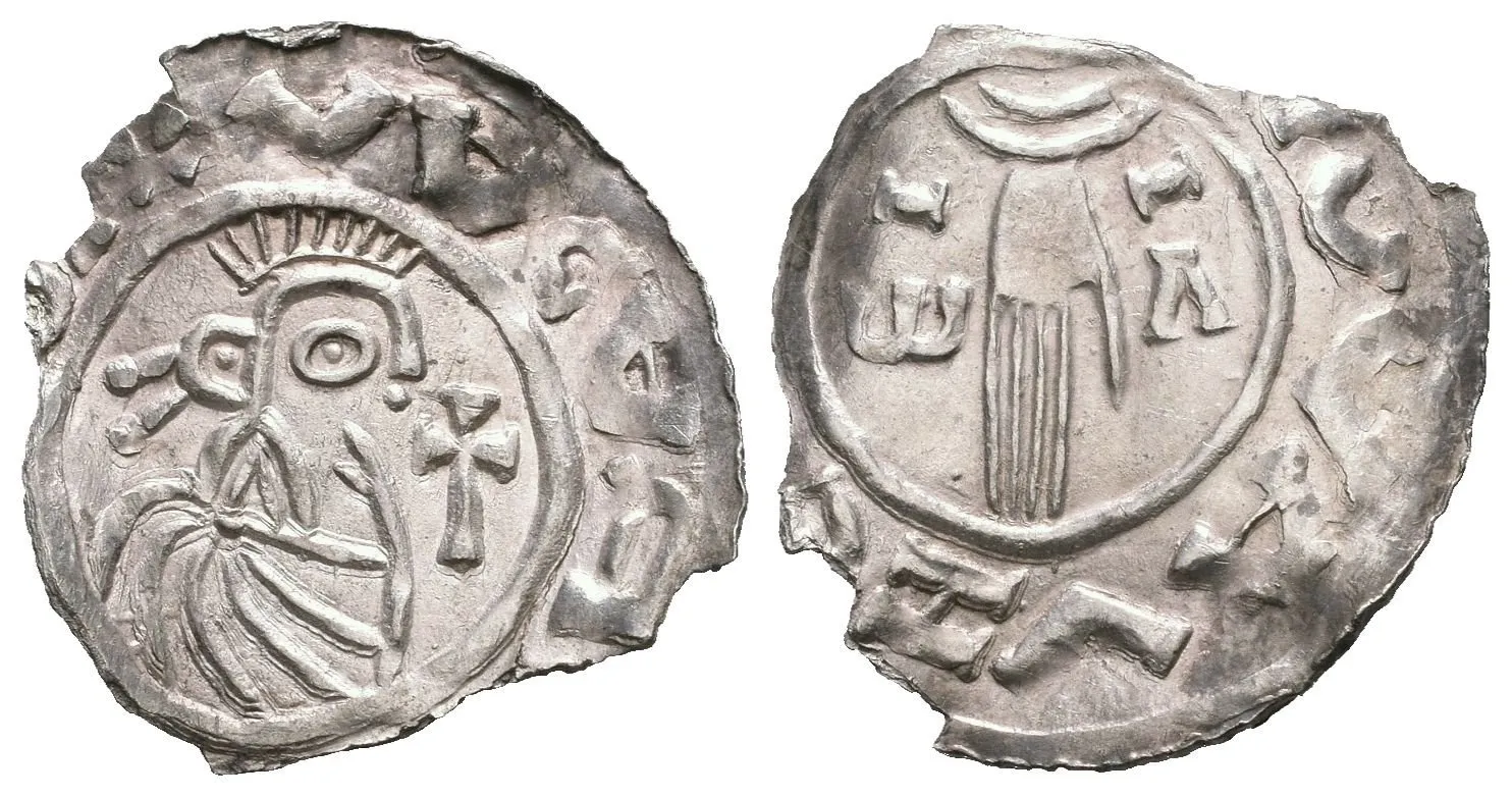Denár, Cach 123, olámaný (0,88 g) — 1