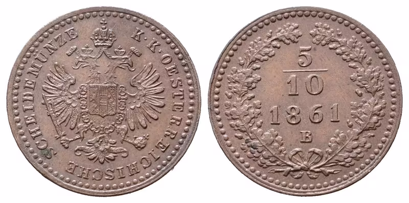 5/10 Krejcar 1861 B