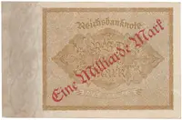 Německo, 1 Milliarde Mark 1923, Ro.110b - fotografie 2