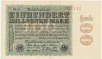 Německo, 100 Millionen Mark 1923, Ringe, Ro.106q