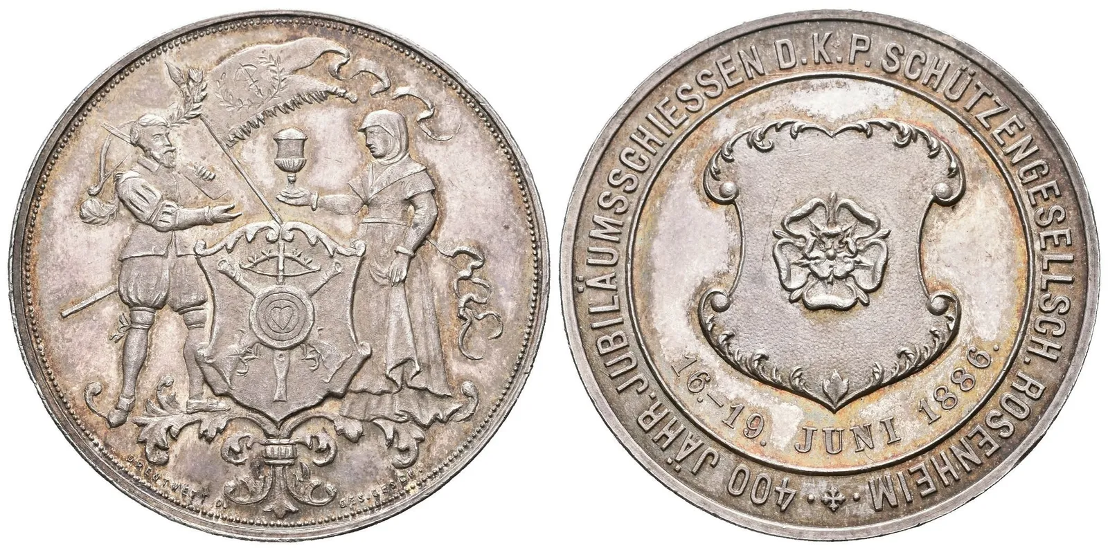 AR Medaile 1886 (Drentwett) - Jubilejní střelby k 400. výročí založení střel. spolku — 1